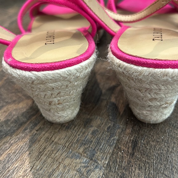 Talbots Lyndsay Crossover Espadrille Pink Wedge Sandals Size 10 - Picture 4 of 9